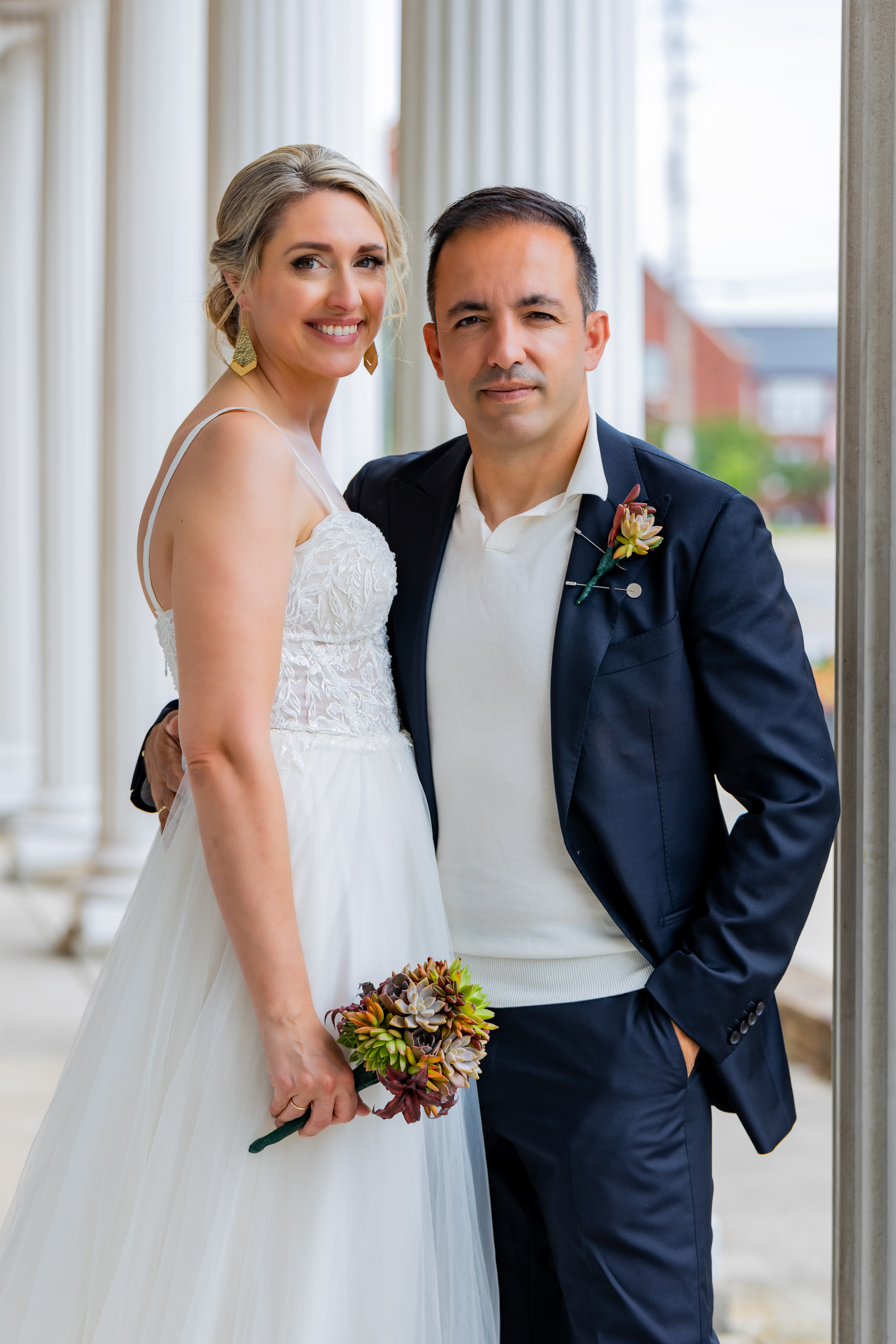 portrait of bride and groom