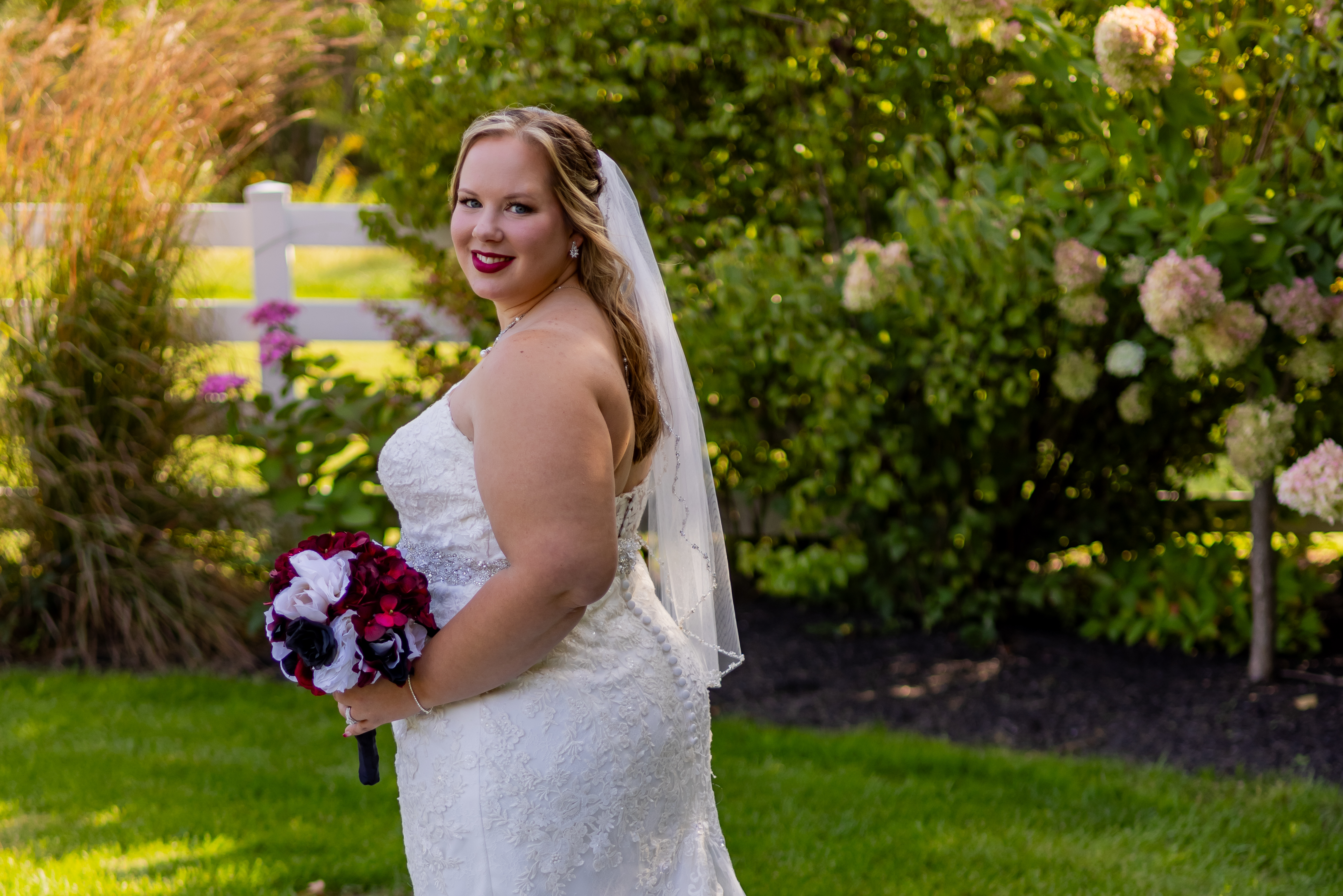garden bridal portrait